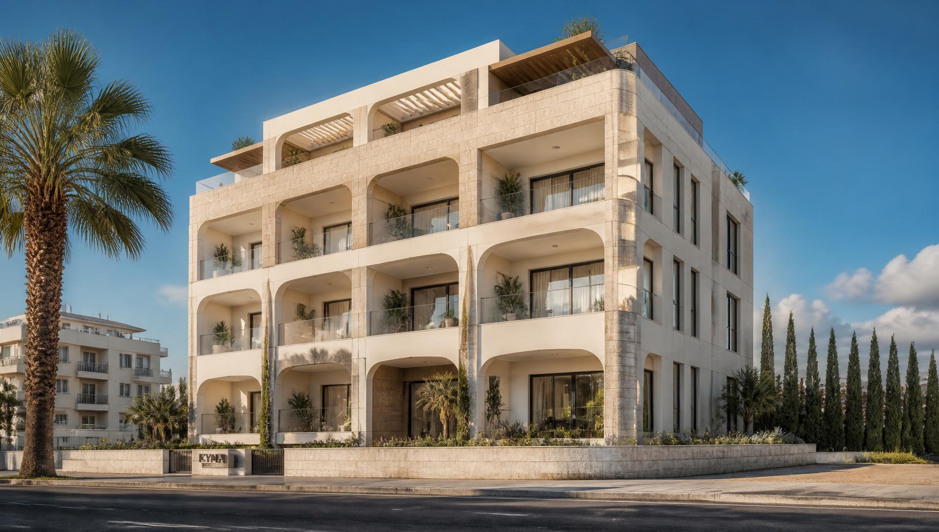 Limestone residential architecture in Larnaca