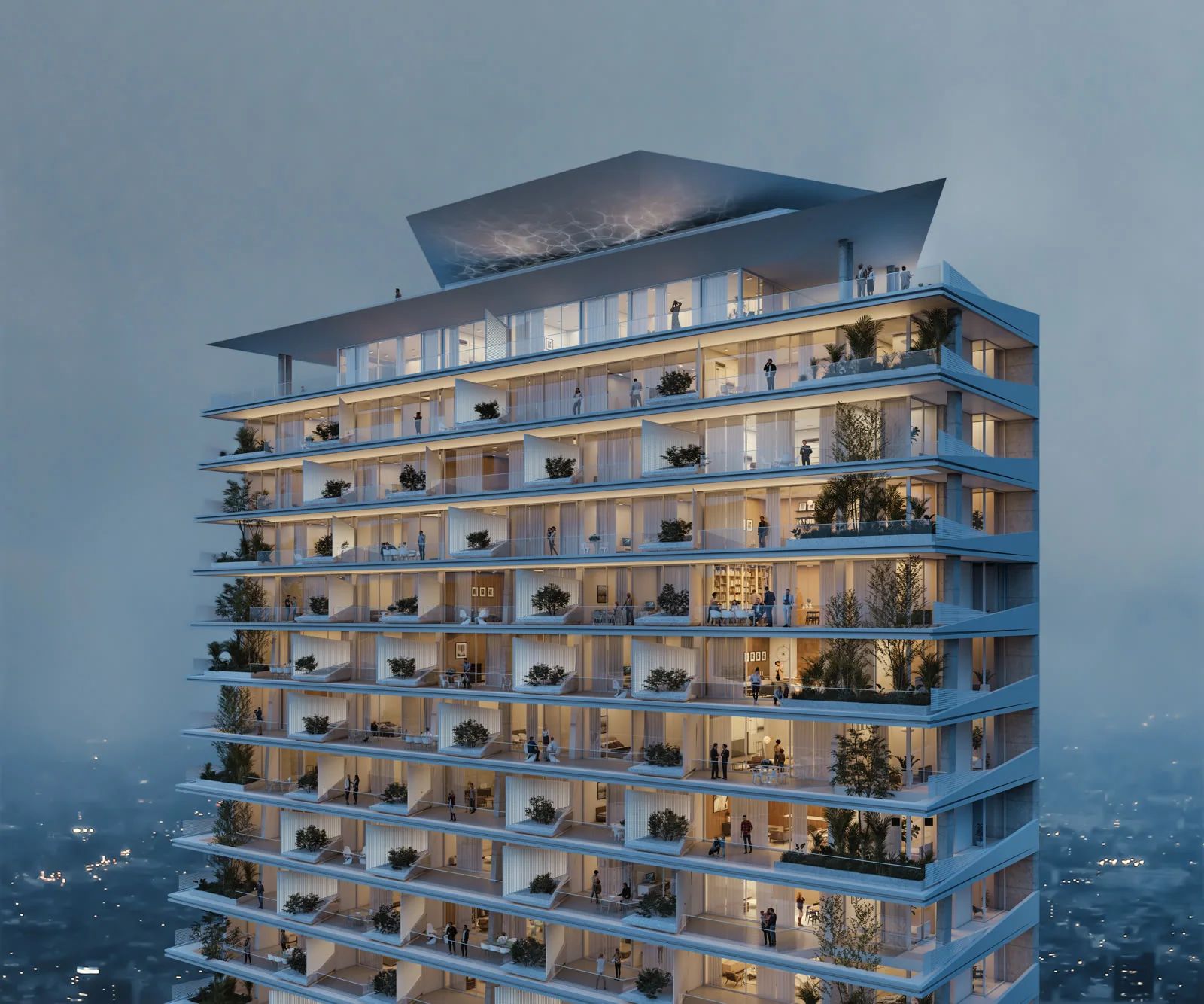 Terraces and façade · Architectural visualisation